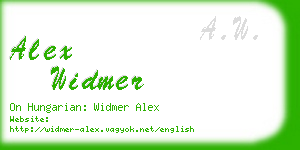 alex widmer business card